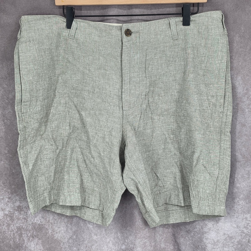 J. Crew Gramercy Mens Flat Front Linen Blend Shorts Size 38 Gray/Taupe